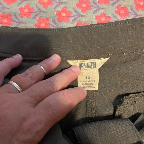 Duluth Trading Co Dark Green Flat Front Shorts - Picture 3 of 6